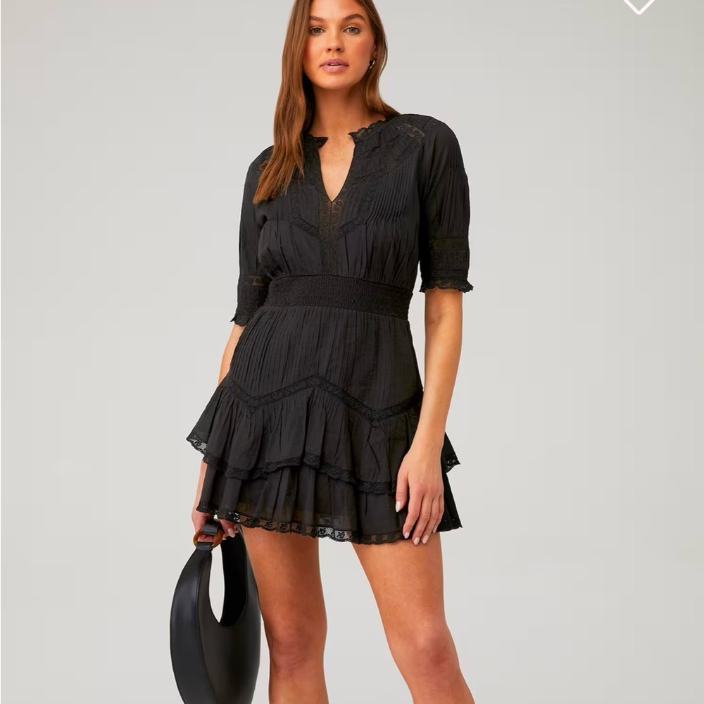 LOVESHACKFANCY Clovis Dress black size Large. Worn once